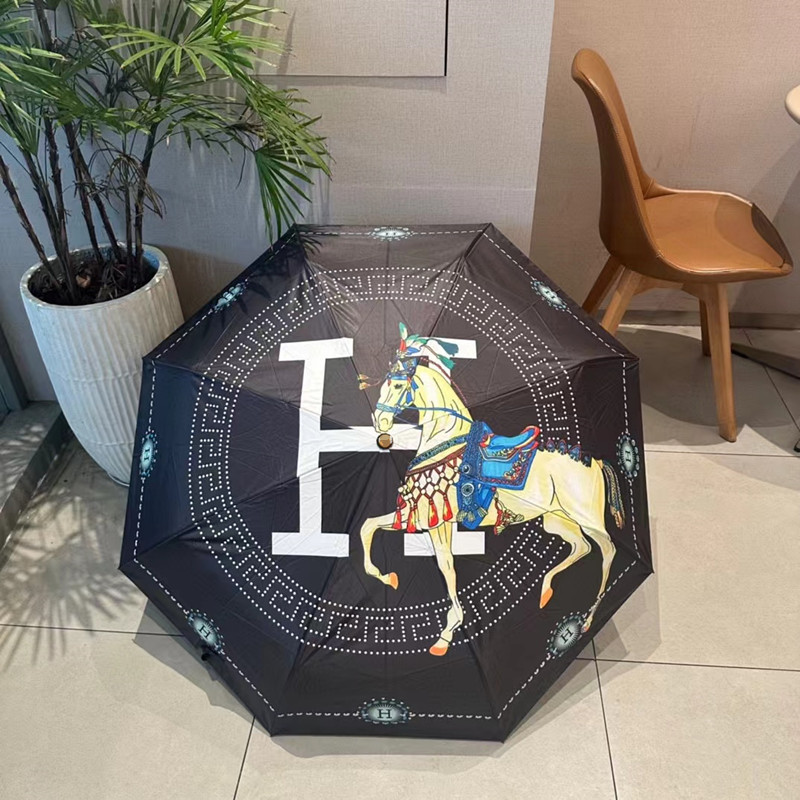 Designer luxury carriage sun umbrella folding fully automatic sun protection UVblocking sun umbrella European and American trendy stylish sunshad-image-1096032791