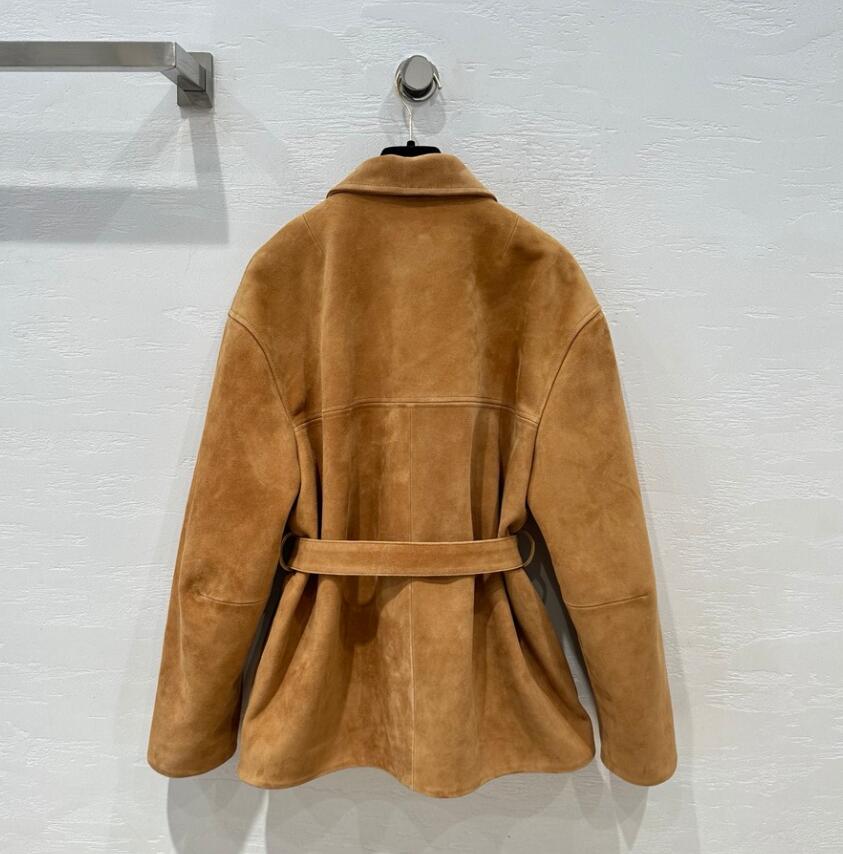 ZIHC MU Designer Womens Cropped Trenchcoat Luxury Elegant Vintage Jacket Collar Brand Letters Autumn Winter Trendy Coat