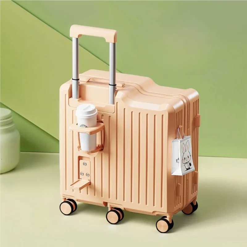 Portable Kids Seat Luggage 20Inch 22Inch Durable Combo Lock Suitcase Travel Storage Case Reinforced Frame Family Road Trips W251028-image-1082096472