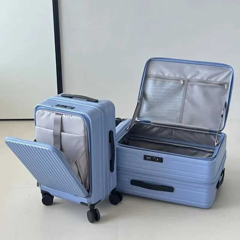 2025 New 20inch PC Hard Shell Lightweight Roller Travel Expandable Multifunctional Front Opening Suitcase Cabin Trolley Case W251028-image-1082096501