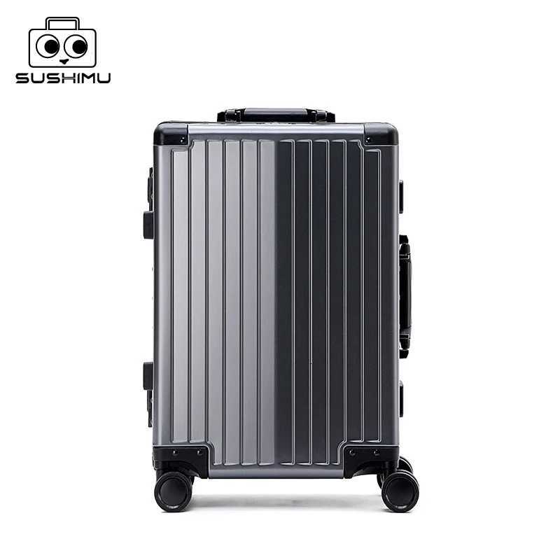 Allaluminummagnesium alloy trolley suitcase spinner wheel aluminum alloy suitcase metal box password boarding suitcase W251028-image-1082096689