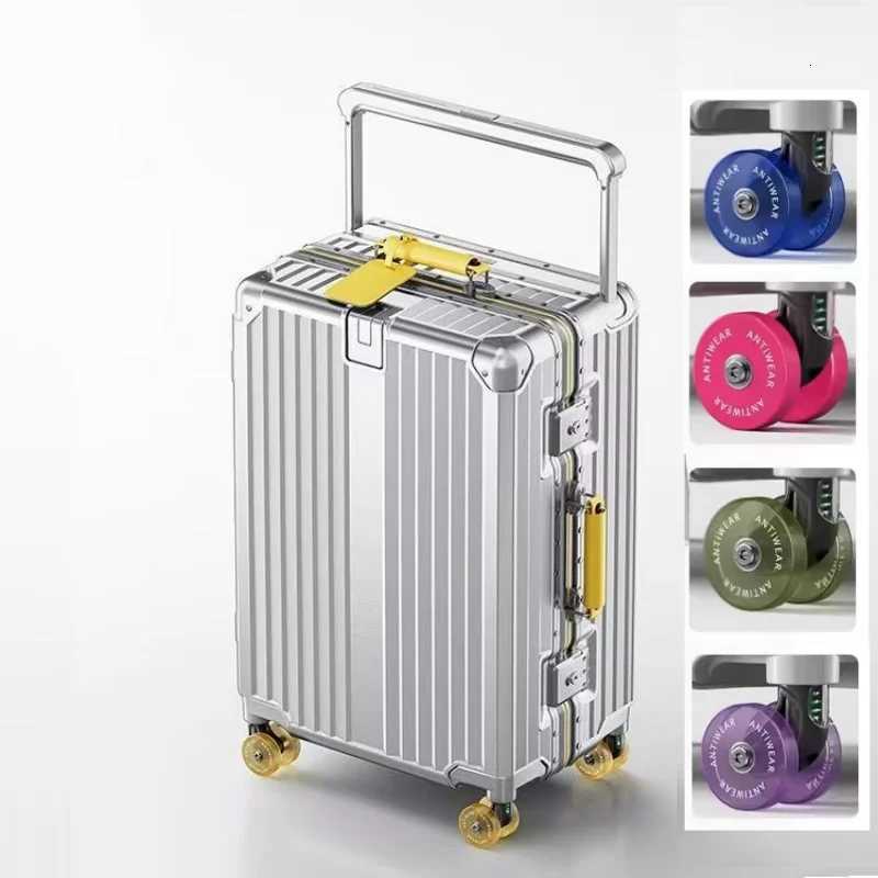 Wide Handlebar Travel Balance Trolley Suitcase with Colorful Silent Wheels TSA Lock Rolling Luggage Large Capacity PC Material W251028-image-1082097751