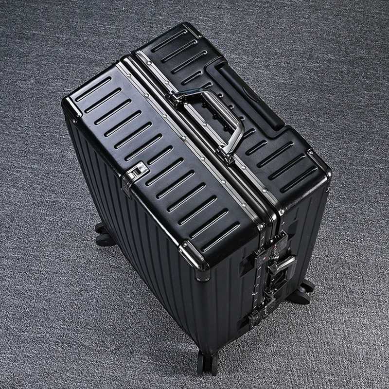 New Suitcase with Combination Lock Premium Aluminium Frame Luggage PC Material Business Trip Carryon Suitcase Boardable Case W251028-image-1082096673