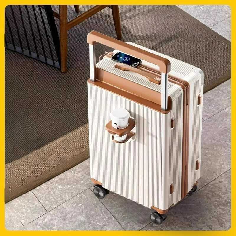 Multifunctional Mute Universal Wheel Luggage Large Capacity Suitcases Travel Women Trolley Case Men Wide Pull Rod Suitcase W251028-image-1082096551