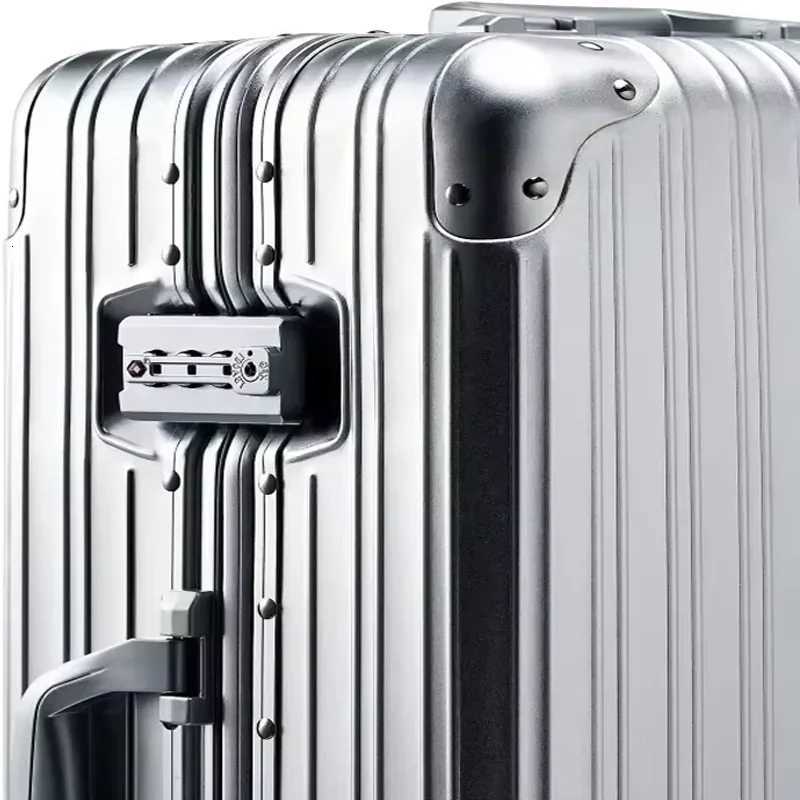 100 Aluminum Magnesium Alloy Suitcase Rolling Luggage Metal Password Trolley Case 202630 inch Carry on Aluminum Suitcase W251028-image-1082096861