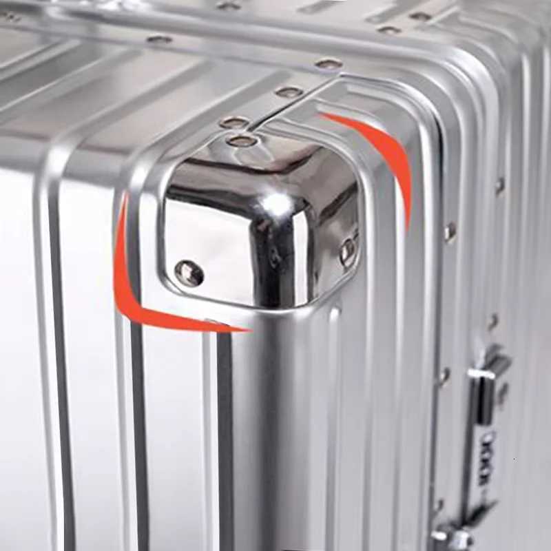 Suitcase 100 All Aluminum Magnesium Alloy Password Trolley Luggage Metal Travel Bags Business 20242629 Inch Travel Suitcase W251028-image-1082096885