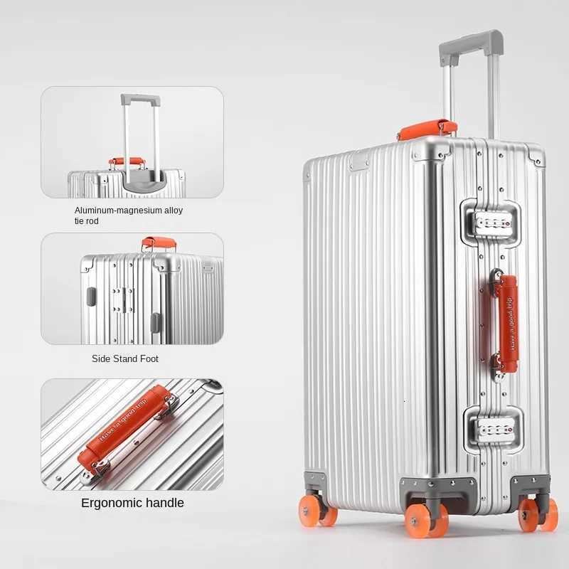 202428 inch Travel Suitcase All Aluminummagnesium Rolling Luggage Boarding Box Trolley Case With Wheels Carry on Luggage W251028-image-1082096930