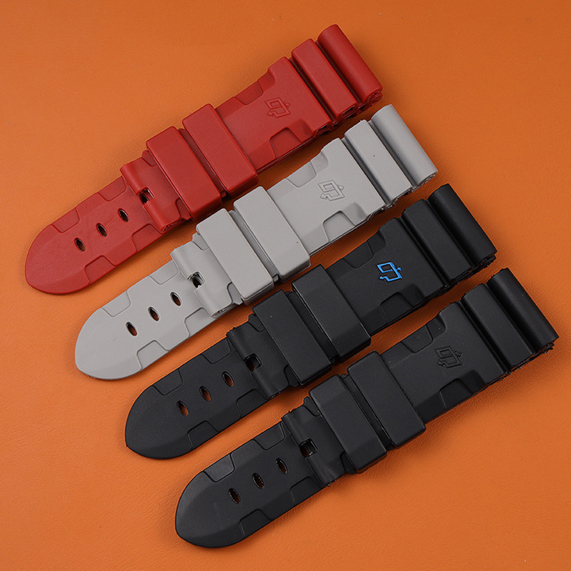 Top quality 24mm 26mm Nature silicone rubber strap For Panerai strap watch band Waterproof watchband free tools 220412-image-760614752