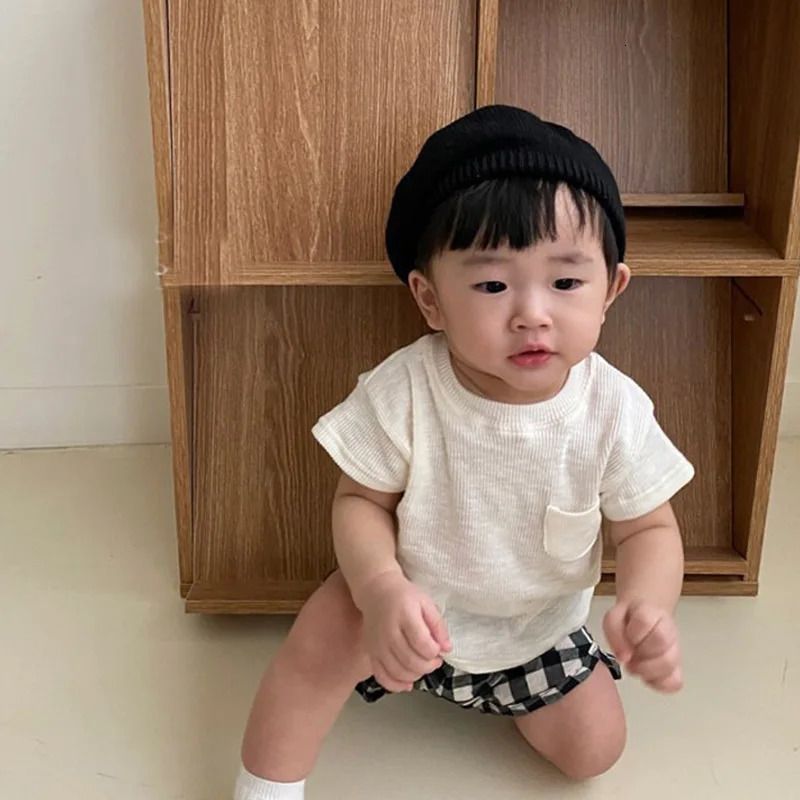 w613 Summer Thin Baby Short Sleeved Top with Soft Elastic Base Childrens Half Sleeved T-shirt-image-1082259840