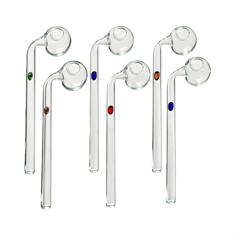 Free shipping AU SP Smoking Curved Glass Pipes Original Oil Burner Pipe 14cm glass Clear Quality Tube Handmade for Wax Concentrate accessories