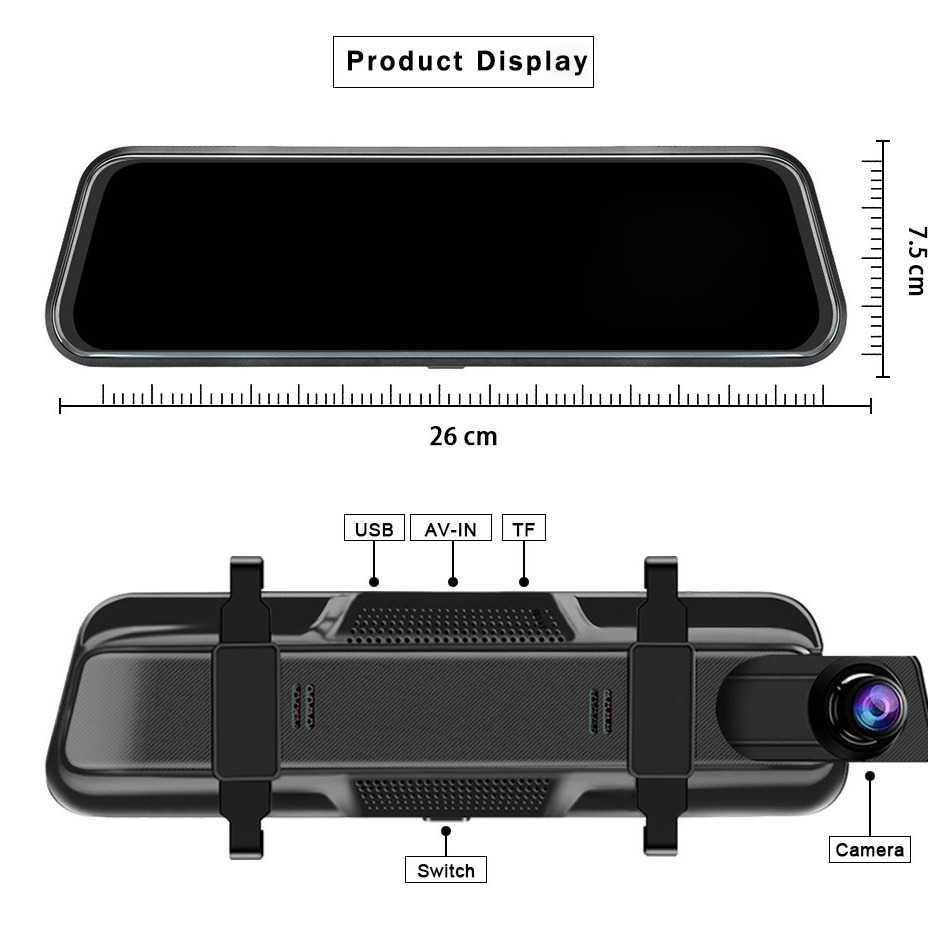 10-inch car dvr rearview mirror car recorder with three lenses, three recordings, 2K high-definition, with reverse camera image, mobile phone WIF-image-1066536608