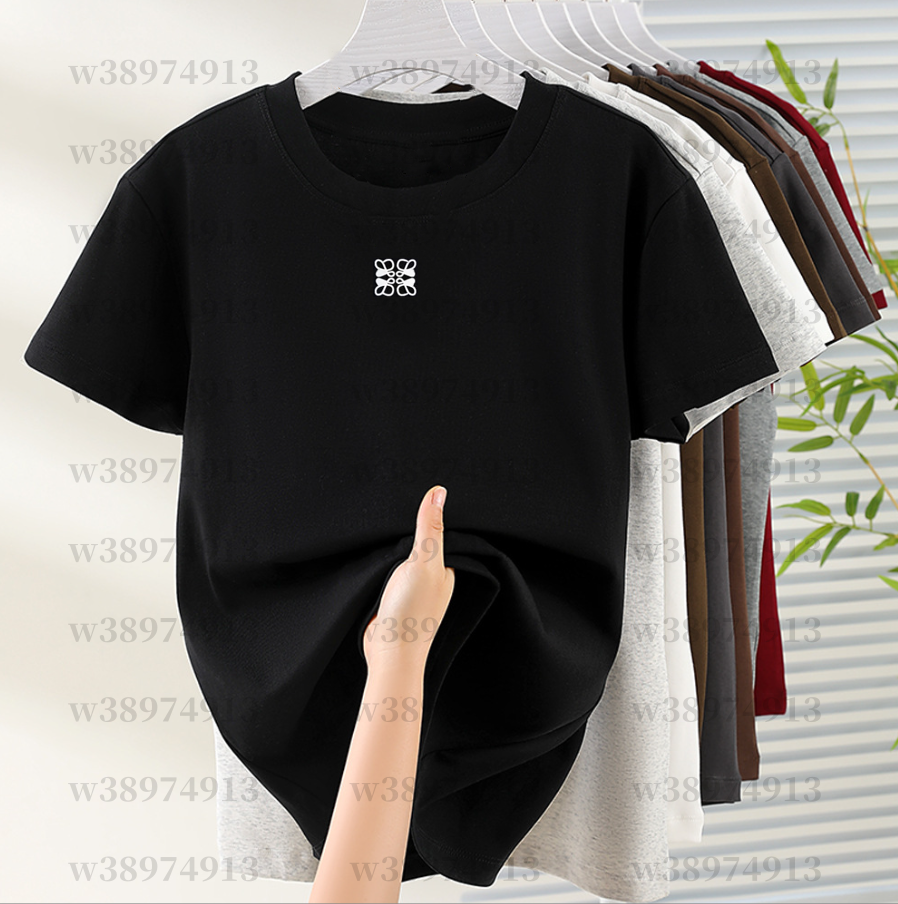 letter graffiti Womens Summer Cotton breathable T-Shirt Alphabet Flower Shirt Fashion Embroidery Pattern T-Shirt Brand High Quality Short Sleeve Top
