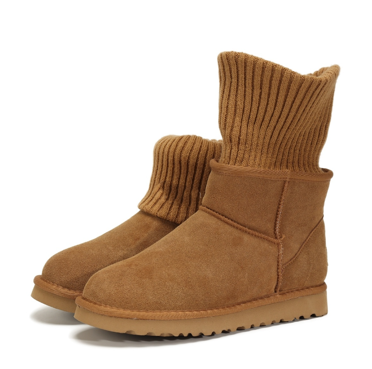 Créateur - Bottes d'hiver Bottes tricotées Bottes de neige La peau en cuir et l'épaisseur de la semelle sont de 2 cm Taille 34-43