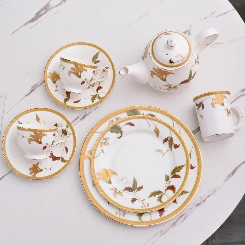 New European-style Steak Plate Household Coffee Mug Dining Table Kitchen Round Sum Dim Salad Dishes Western-style Tableware Tray-image-1082181556