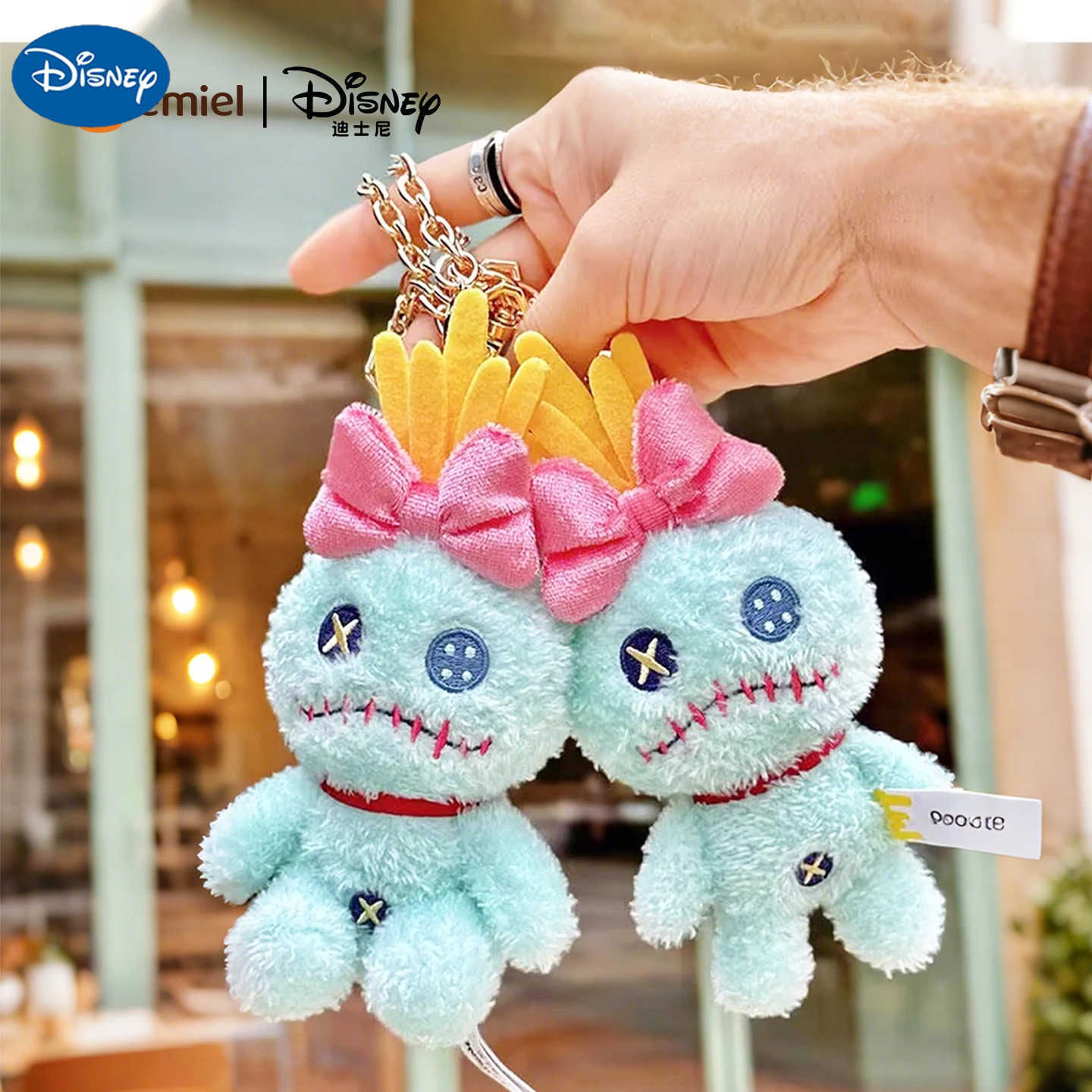 Disney New Genuine Lilo Stitch Scrump Cute Plush Toy Small Gold Keyring Keychain Stuffed Toy Backpack Pendant Christmas Gift H251029-image-1082159515