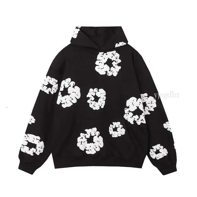 Designer Hoodies Men Hondies Printed Hoodie Hiphop Sweatshirt Wreath Cotton Tracksuit Mens Womens Denim Foaming Print Streetwear Hoodie 01