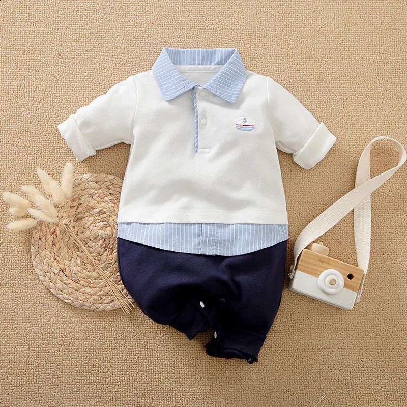 w617 Baby Polo Romper Long Sleeve Cotton Jumpsuit For Newborns & Infants 0 18 Months From Weigang-image-1082261903