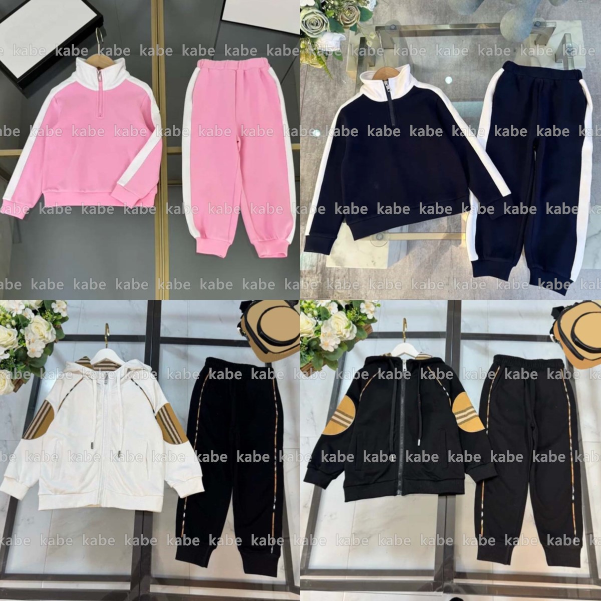 designer hoodies Sets Kids clothing set Toddler boys Girls pink black white brown Clothes Outfits Baby racksuit Cute Sweatshirt And Pants 2pcs Sp-image-910639266