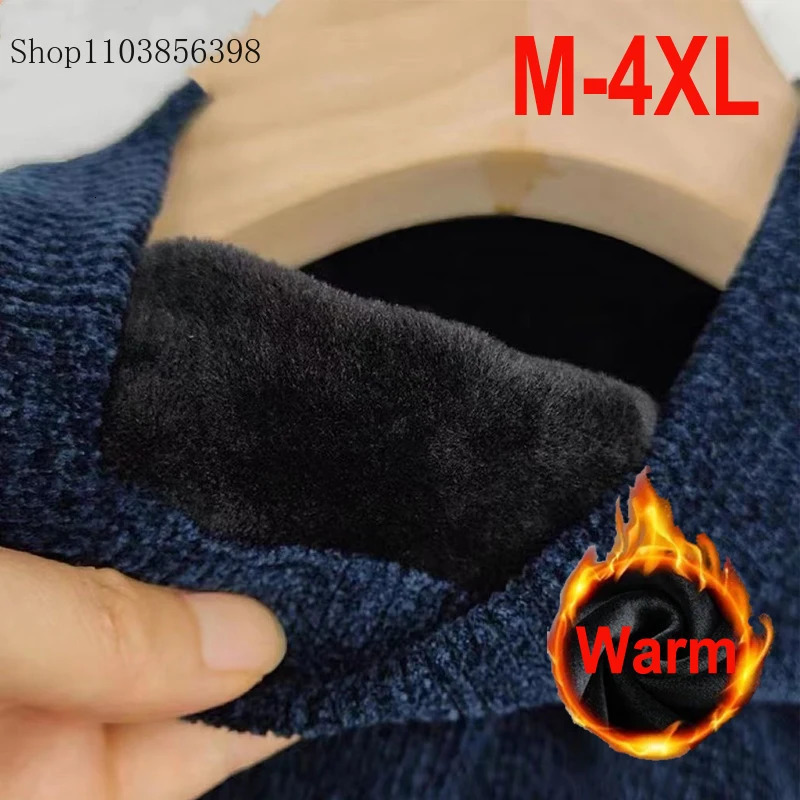Mens Sweater Wool Warm Pullovers ONeck Knit Winter Fit Tops Male Thick Knitwear Mens Jumpers Bottoming Shirt Plus Size 4XL 3XL 251028BJ