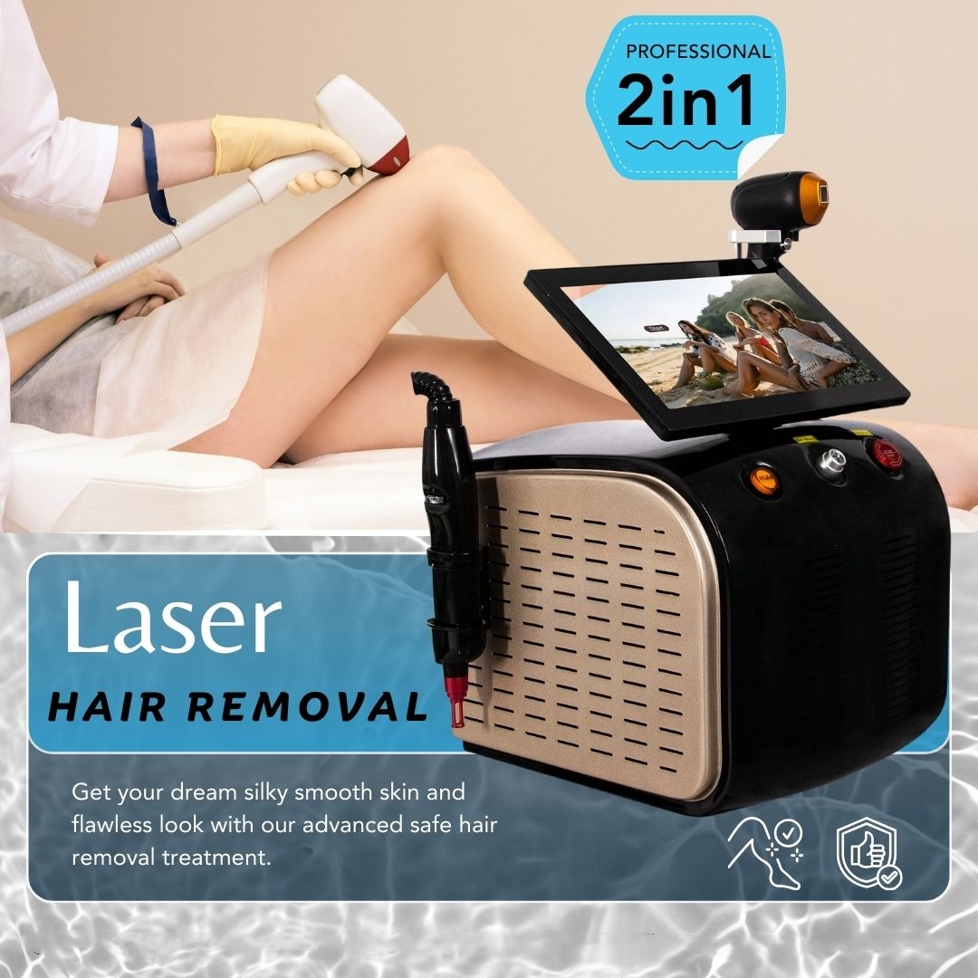 808nm 2 in 1 Diode Laser Hair Removal and Tattoo Removal 755/808/1064nm Precise Wavelength Smooth Skin Rejuvenation-image-1082356046