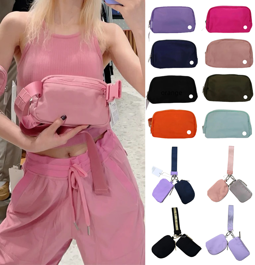 Quality portable wais bag keychain pouches 19 colors over 30 types of sports running waist bags crossbody high quality new designer bags travel bag