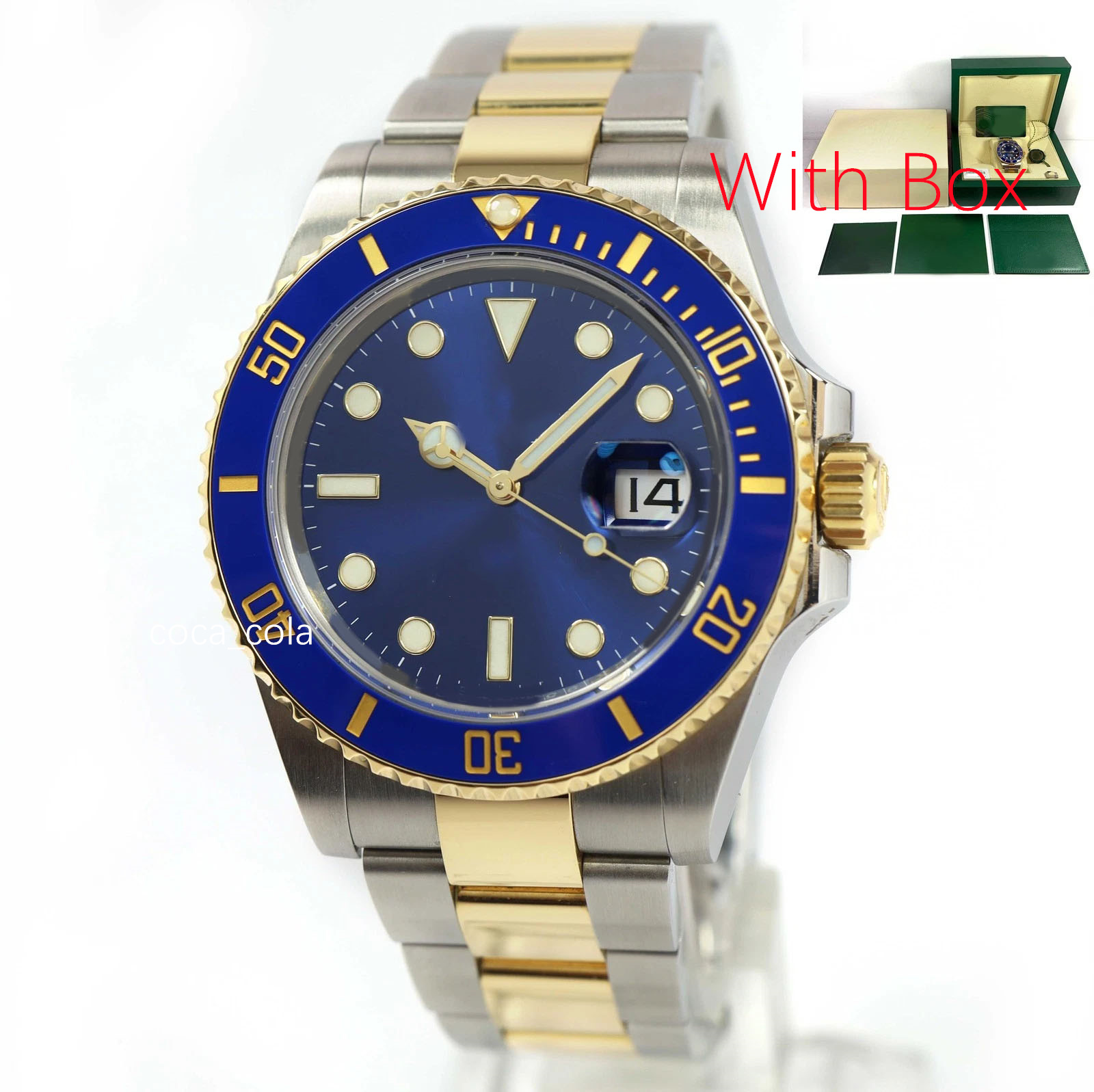 Top mens Date watch 18k Gold Steel Ceramic Blue Swim wristwatches sapphire luminous watch business casual montre de luxury automatic Mechanical Supe
