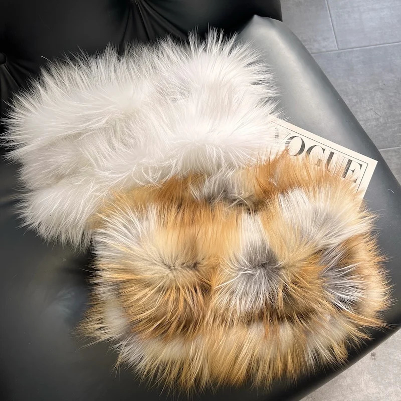 Scarves Real Fox Fur Scarf Winter Fashion Warm Thick Fur Scarves Neck Warmer Ring Fox Fur Scarves Good Elastic Natural Fur Shawl 251021