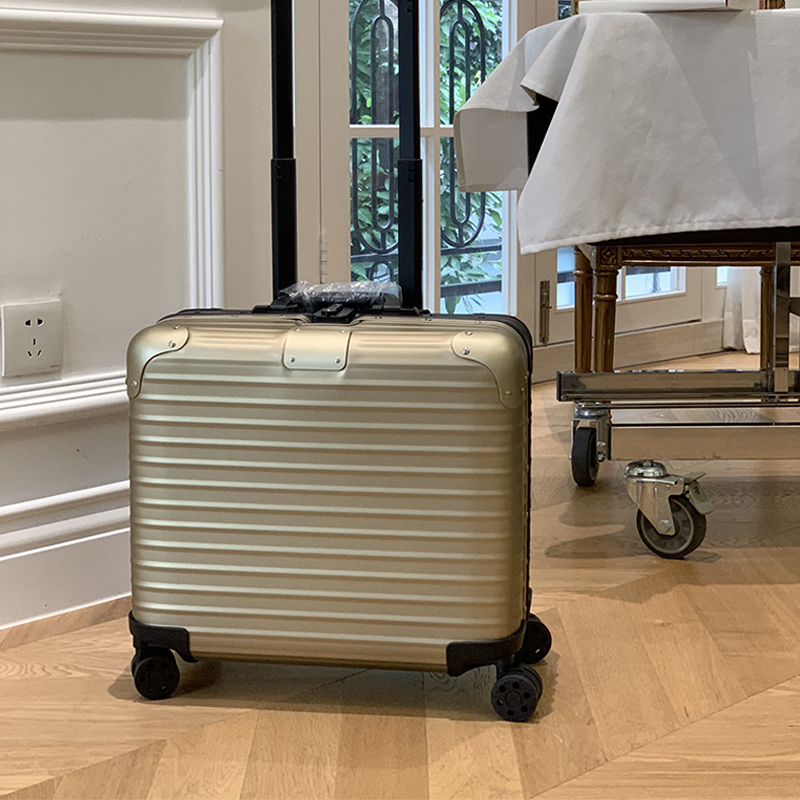 Luggage rolling luggage set with rotating wheels 16 inch designer boarding case classic captain boarding case Metal luggage compartment-image-1099907366