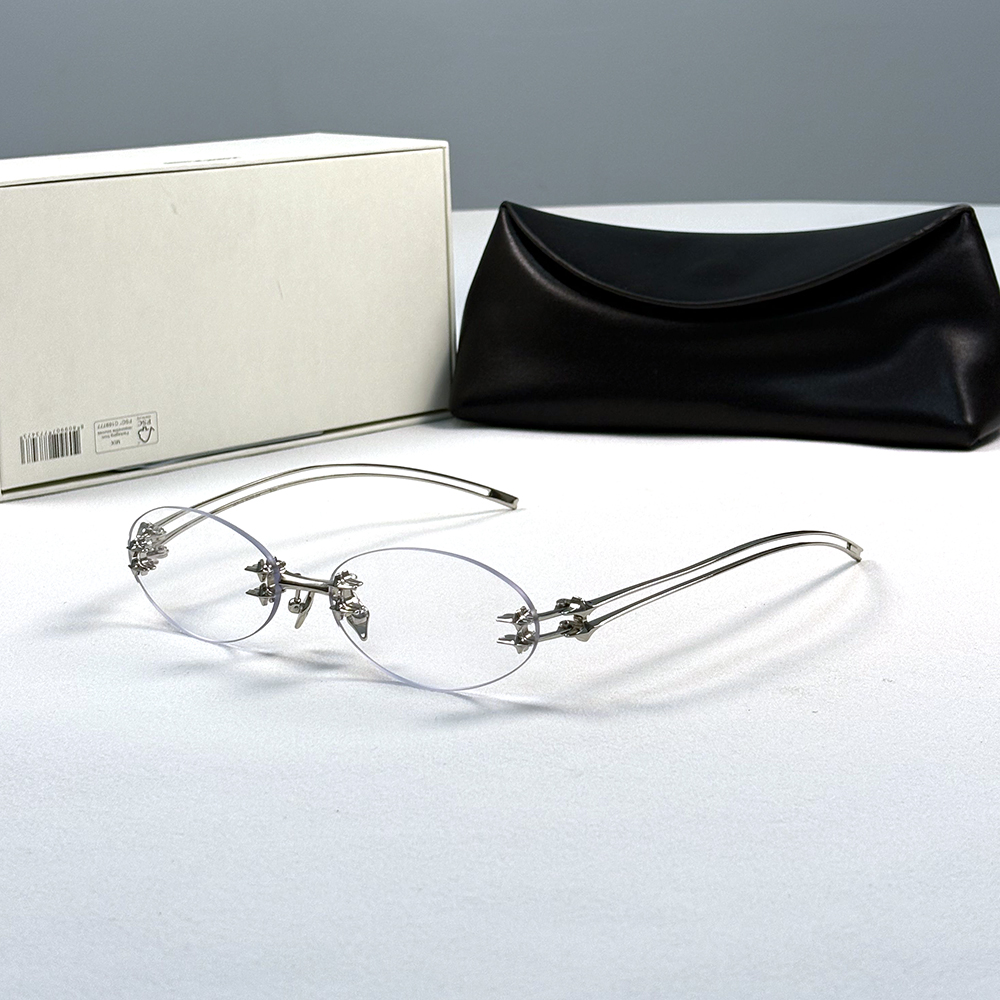 2025 GENTLE MGHKA Retro Titanium Optical rimless Anti blue light Glasses Frame Oval NODE Eyeglasses men women GM SunGlasses UV400 eyewear myopia eye