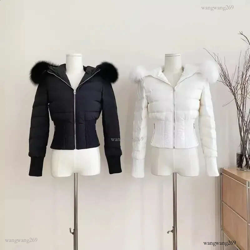 Winter Real Fox Fur Women White Goose Down 2000s Short Jacket Warm Puffer Female Outdoor Thick Cropped Y2k Fashion Parkas 241105