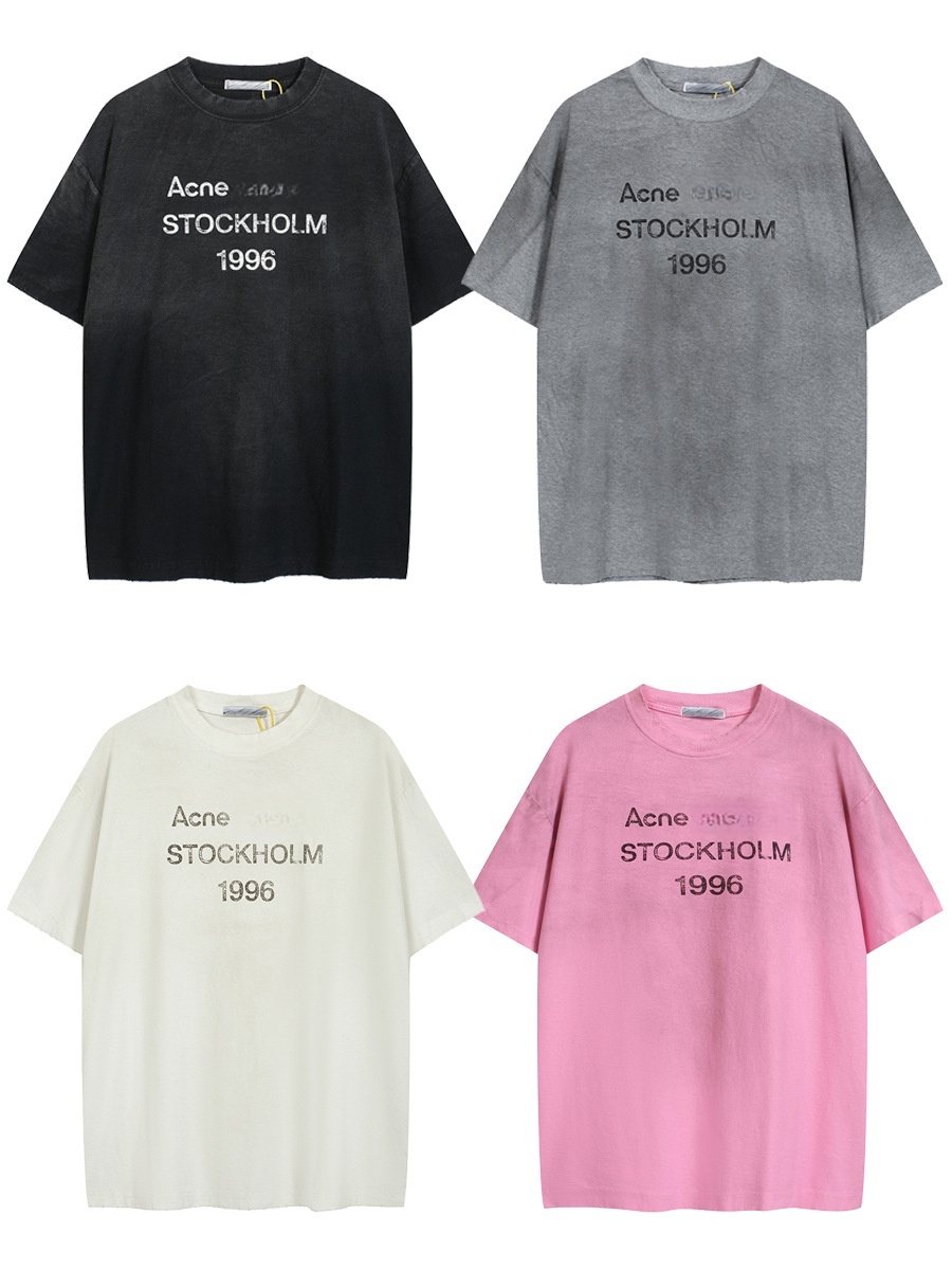 Distressed Letter Print T Shirts Men's Unisex Washed Oversized Long Sleeve Top Vintage Streetwear Casual Hip Hop Base Tees