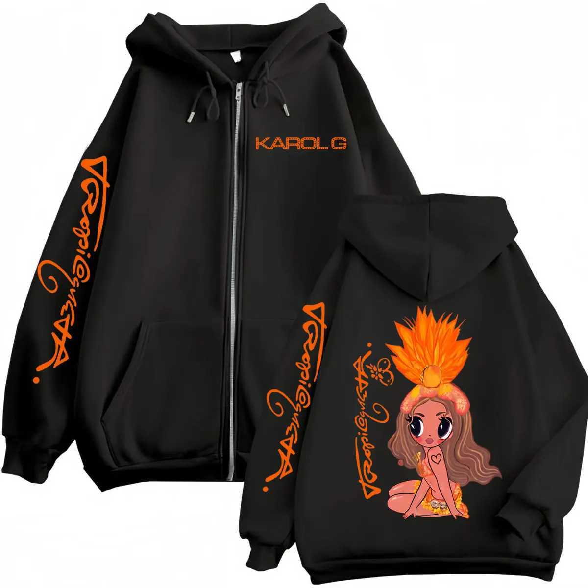 Tropicoqueta 2025 New Album Karol G Merch Zipper Hoodie Harajuku Y2k Oversized Pullovers Men Women Fashion Hip Hop Sweatshirts S251031