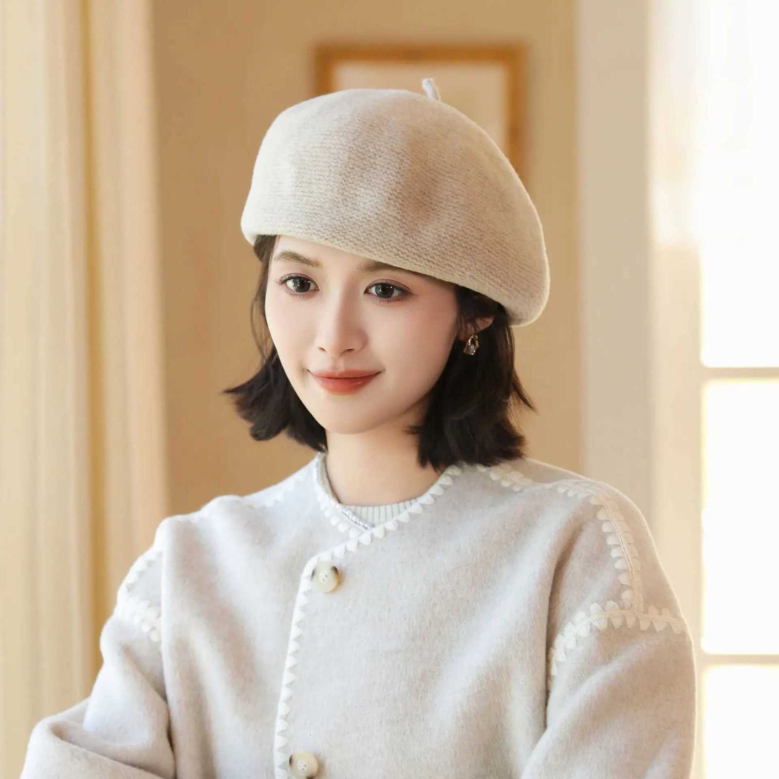 Pure Wool Beret womens Autumn Winter Versatile Simple Beret Thickened Pumpkin Seedling Retro Painter Hat Gorras Muts 4m763T251031 Z260917