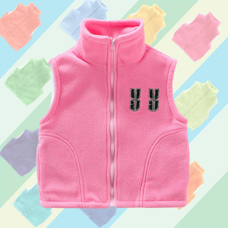 Designer Babies Fleece Vest Fashion Children Winter Top Kids Zipper Windproof Luxurys Boys Girls Sportwear Sleevesless Tops Child Warm Clothes
