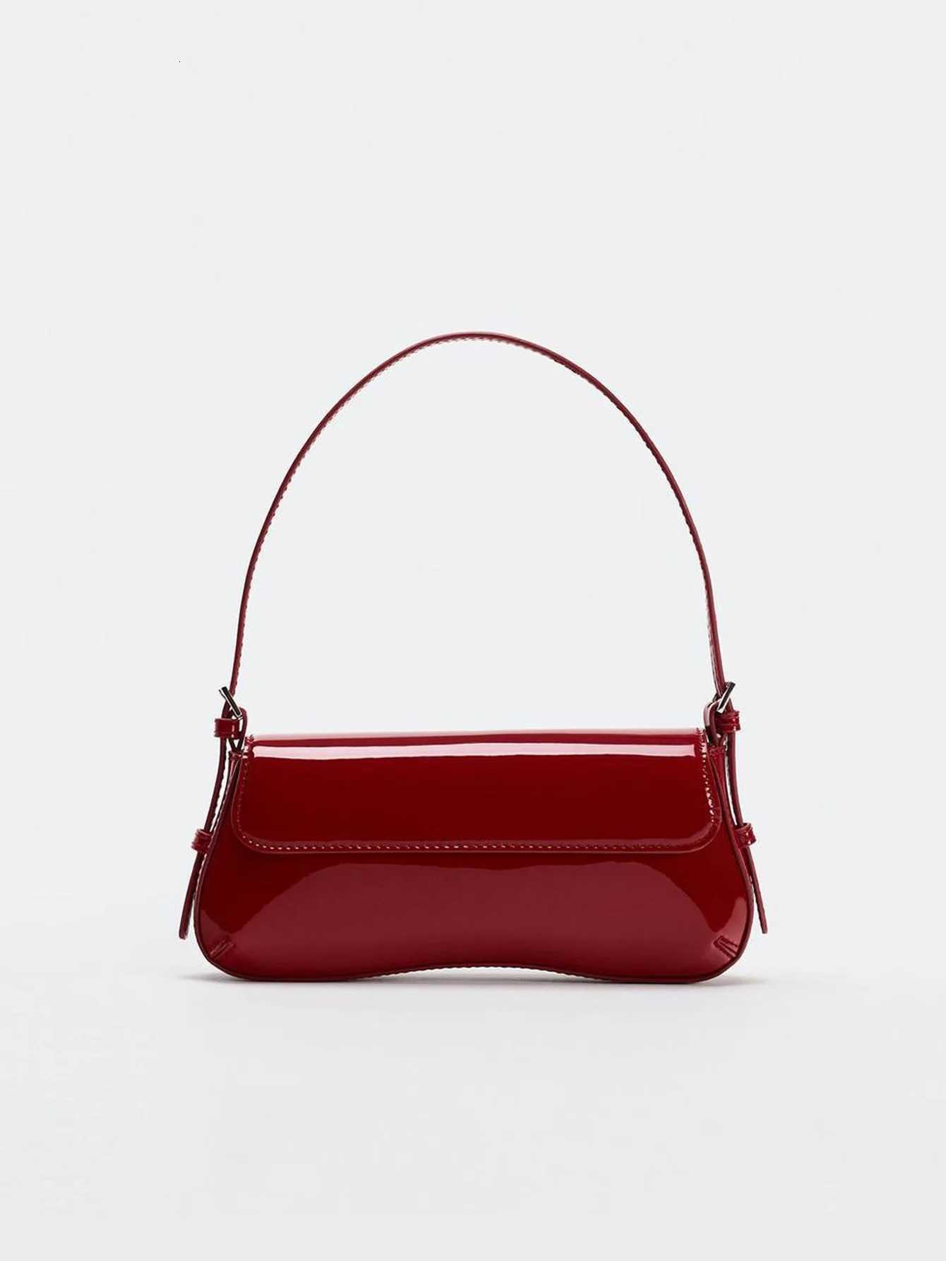Sac sous les bras rouge, nouveau produit à la mode, Simple, à rabat rétro, à bandoulière, automne 2024, XJ251031