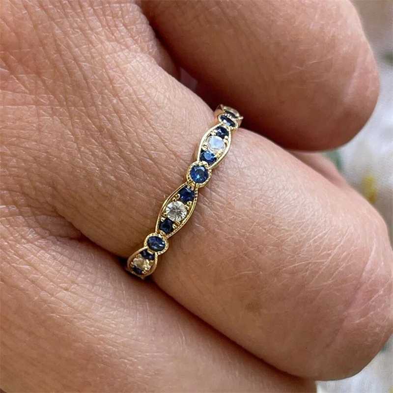 Delicate Tiny Royal Blue Stone Stacking Thin Rings For Women Gold Color White Zircon Wedding Bands Female Daily Party Jewelry CZXJ251031-image-1082560994