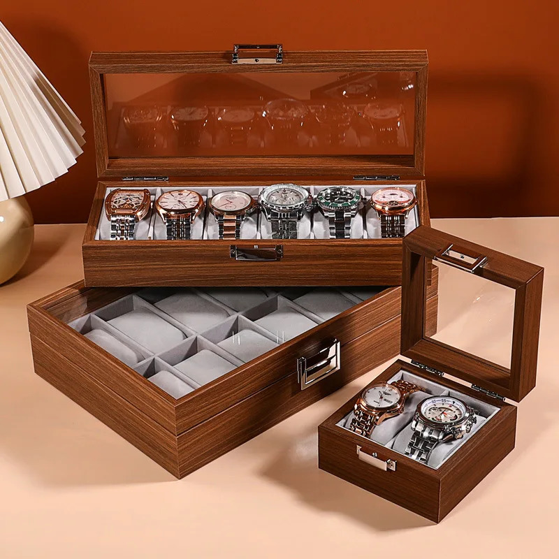 DELESYS Walnut Wood Creative Watch Box Chinese Style Retro Wood Watch Display Box Large Capacity Beautiful Watch Box 251027