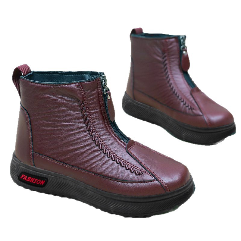 Chaussures confortables pour temps froid G52 : accessoires à talons molletonnés de haute qualité adaptés aux personnes âgées