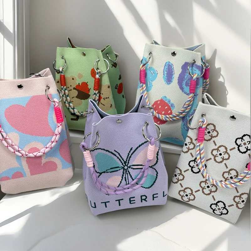 Knitted buckle portable work and out large capacity handbag commuting small square bag for storage Z251029