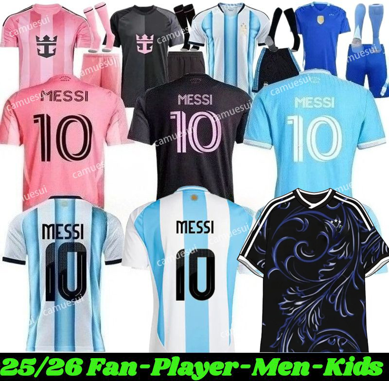 24 25 26 Argentinas soccer Jerseys MESSIS GARNACHO DE PAUL National Team MARTINEZ Fans Player versio Maradona Football Shirts 2025 SUAREZ Miamis-image-985509792