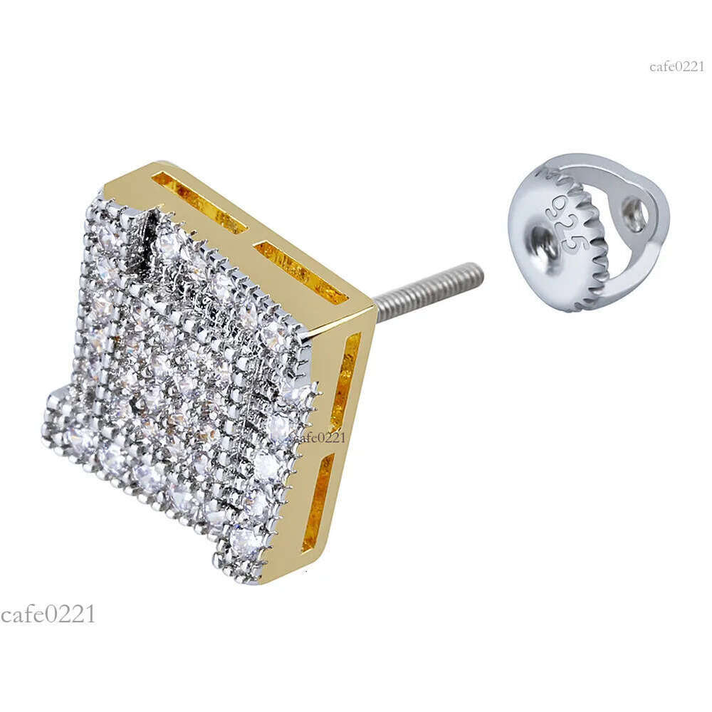 Boucles d'oreilles Moissanite Hommes Bijoux De Mode Boucles D'oreilles Créatrices Boucles D'oreilles Carrées 0,7-1,6 Cm En Argent Sterling Hommes