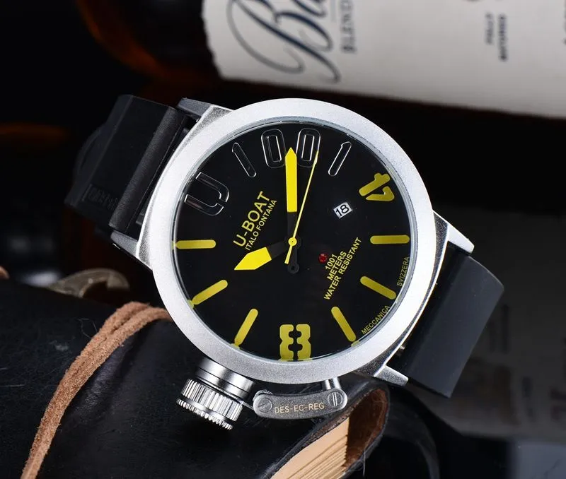 U Big Boat Wrist Watches 2023 Three Stitches White Case Mens Watch Sports Classic 50mm Quartz Watches Top Luxury Brand Clock 039 9985