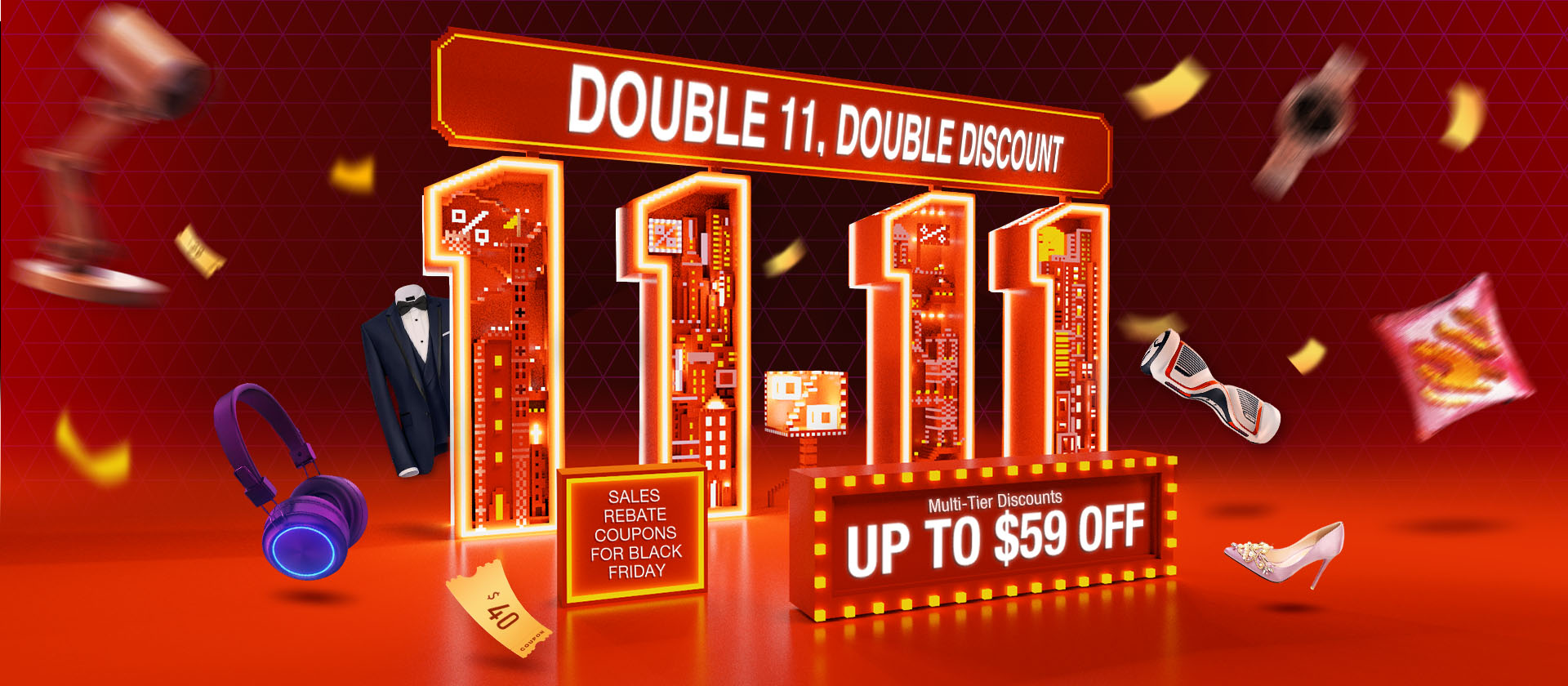 DHgate Double 11 Promotion in 2022, up to $59 off multi-tier discounts