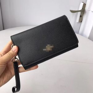 F30205 F32484 Cartera para teléfono con solapa para mujer, monedero plegable con cremallera, bolso de mano para hombre, almacenamiento portátil de negocios, bolso de cambio versátil a la moda exquisita