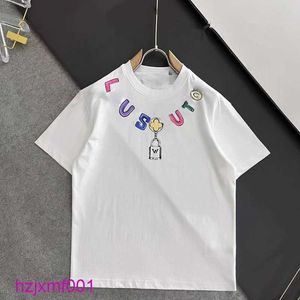 F3bi Hommes T-shirts Été À Manches Courtes T-shirt Hommes Femmes Sweat-shirt Chemises De Créateur Lettre Impression Col Rond Pull Tee Lâche Coton Tshirt Blanc Ove