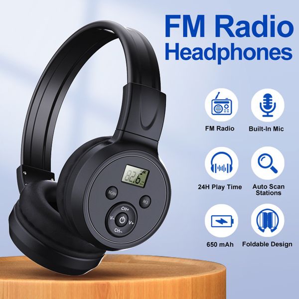 F4 Portable Personal FM Radio Headphone Rechargeable Eart Pliable Design LCD Affichage de la radio FM CONCEPTION SCALABLE