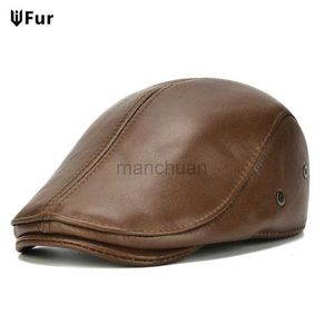 F4O1 Bérets pour hommes en cuir extérieur Bérets hiver