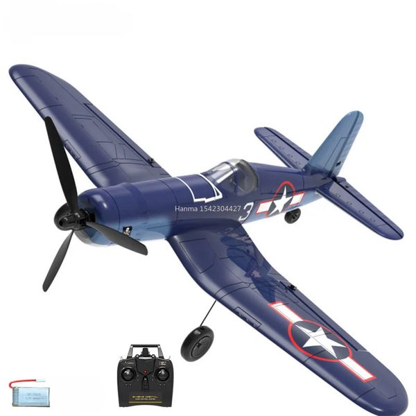 F4U RC avion 2.4Ghz 4CH 400mm envergure une touche voltige RTF télécommande avion jouets cadeaux pour enfants 240222