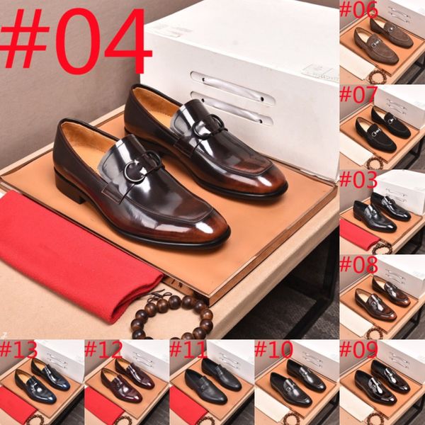 F5 / 23Model pointu en cuir Marque Chaussures de luxe Hommes Casual Driving Designer Marron Noir Mocassins Hommes Mocassins Robe de mariée italienne Chaussures gland