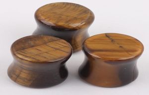 F51 40PCSlot Mix 510 Grootte Tiger Eye039S Stone Flesh Tunnels Ear Plug Piercing Plugs2366253